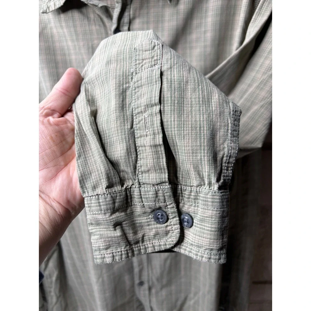 The North Face A5 Series Mens XL Plaid‎ Long Sleeve Button Down Shirt Green AP5V